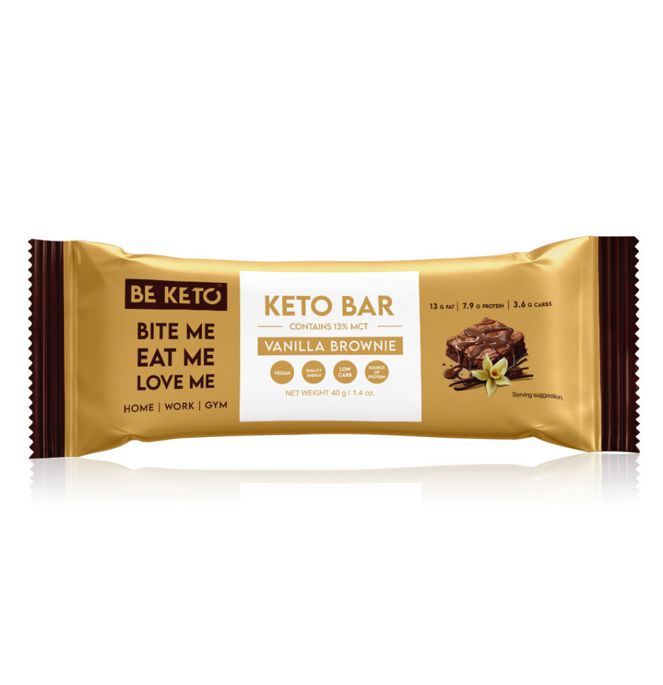 Keto Baton Waniliowe Brownie 40g BeKeto™ - Niskowęglowodanowy i Pyszny