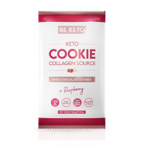 Keto Ciastko Biała Czekolada & Malina 40g - Z Kolagenem, Low Carb, Bezglutenowe
