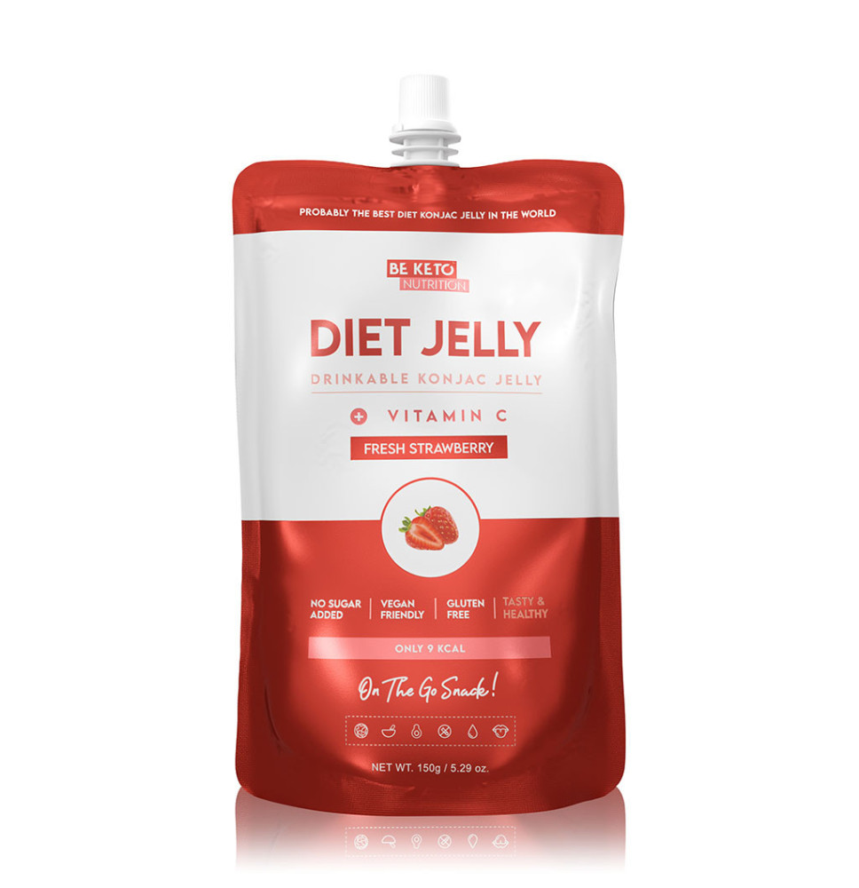 Galaretka Konjac - Świeża Truskawka | Niskokaloryczna, Wegańska i Keto