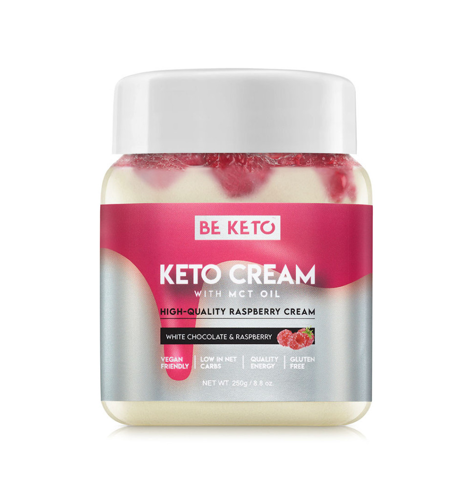 Keto Krem Biała Czekolada & Malina – Niskowęglowodanowy, Bez Cukru