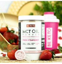 Olej MCT w proszku Świeża Truskawka 300g|BeKeto