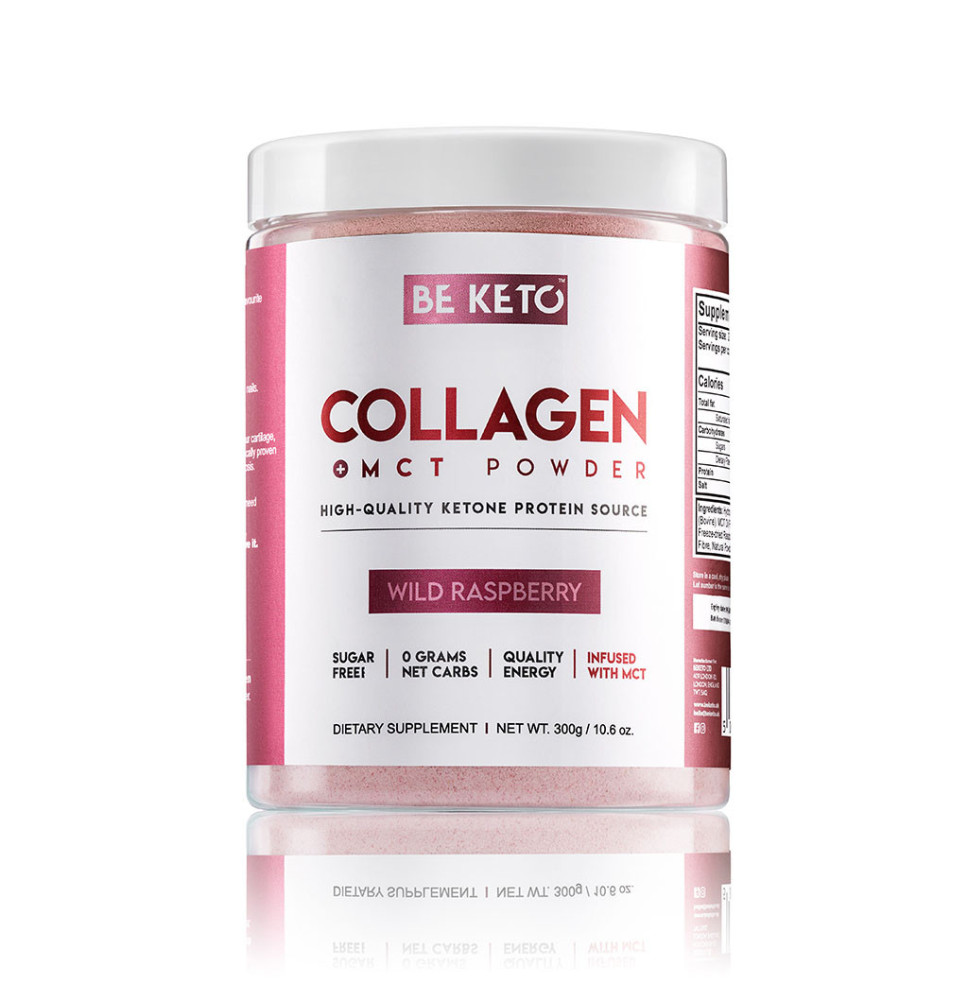 Keto Kolagen BeKeto™ z MCT 300 g – Dzika Malina | Collagen i energia