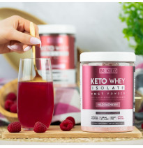 Keto Izolat Białka z MCT - Dzika Malina 300g  BeKeto - wysokiej jakości białko serwatkowe
