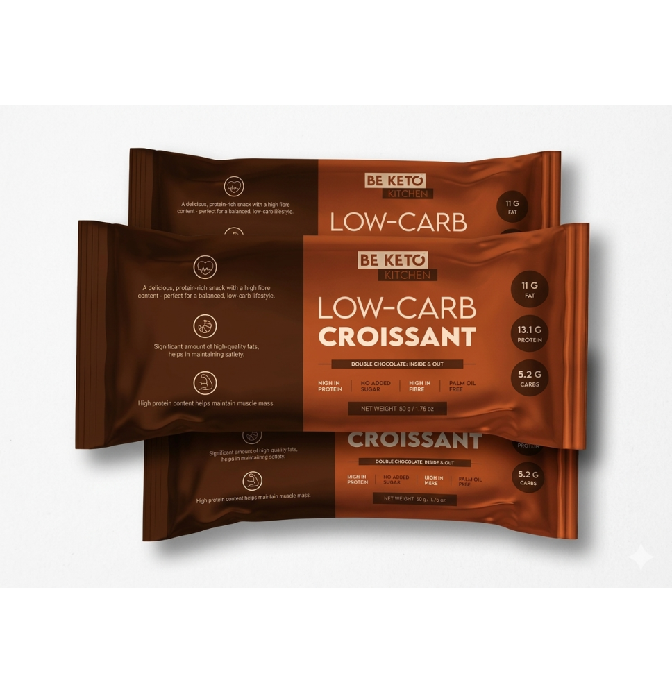 Niskowęglowodanowy Croissant Podwójna Czekolada 3x50g | eto, Bez Cukru, Wysokobiałkowy  croissant podwójna czekolada