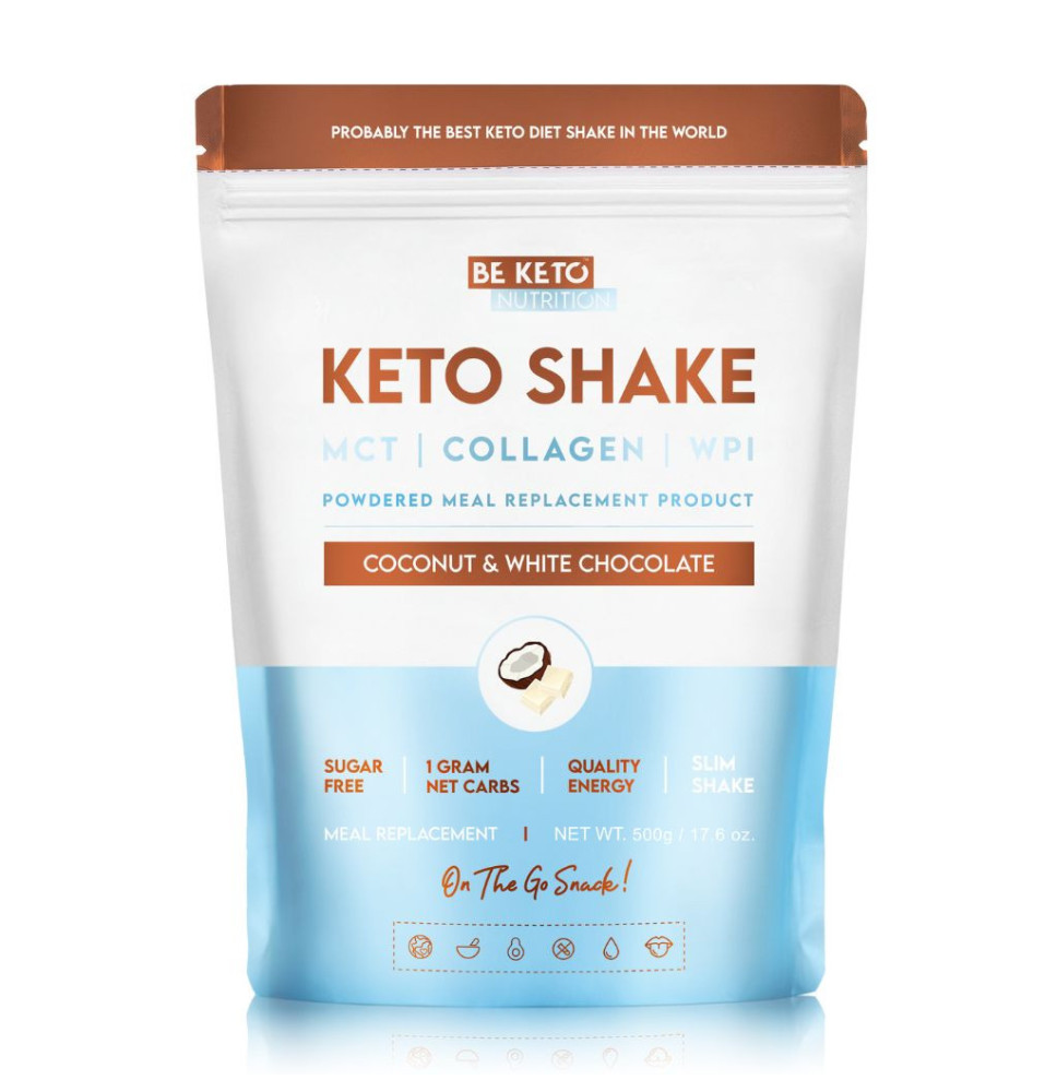 Diet Keto Shake Kokos & Biała Czekolada 500g|Niskowęglowodanowy Koktajl Proteinowy