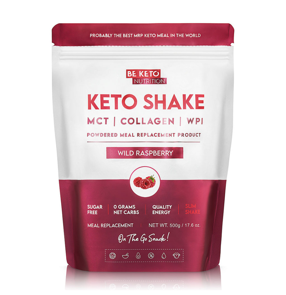 Diet Keto Shake Dzika Malina 500g|Niskowęglowodanowy Koktajl Proteinowy|BeKeto