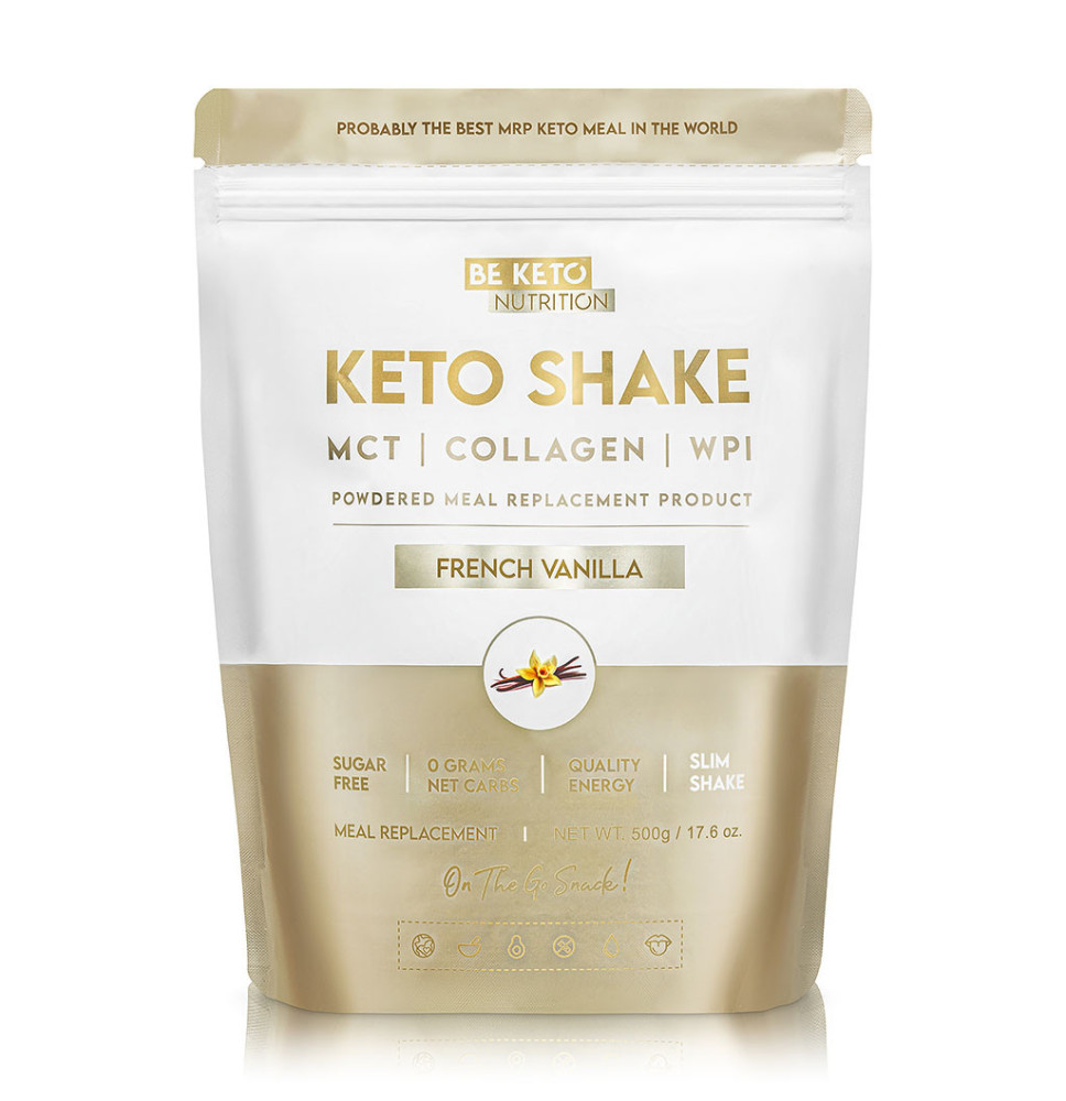 Diet Keto Shake Francuska Wanilia 500g|Niskowęglowodanowy Koktajl Proteinowy | BeKeto