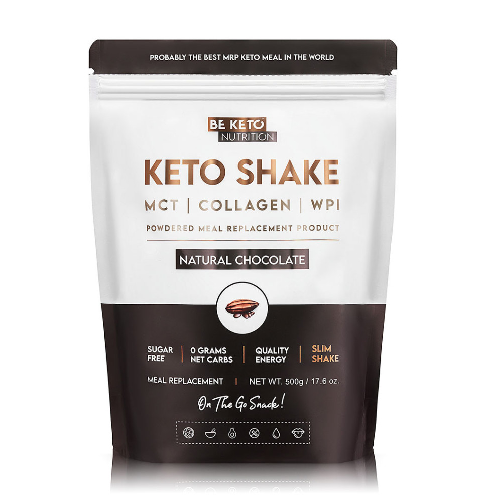 Diet Keto Shake Naturalna Czekolada 500g|Niskowęglowodanowy Koktajl Proteinowy | BeKeto