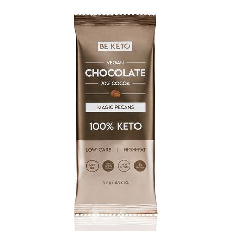 Wegańska Keto Czekolada z Olejem MCT – Orzech Pekan 80g