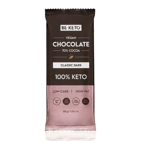 Wegańska Keto Czekolada z Olejem MCT – Ciemna Klasyczna 80g