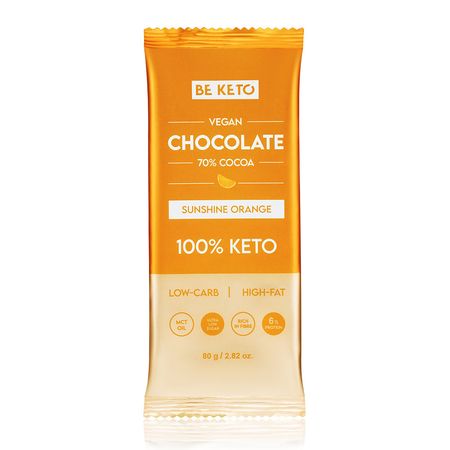 Wegańska Keto Czekolada z Olejem MCT – Słoneczna Pomarańcza 80g