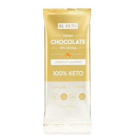 Wegańska Keto Czekolada z Olejem MCT – Chrupiący Migdał 80g
