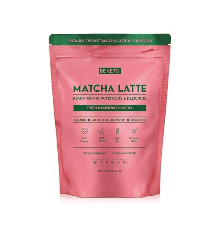 Matcha Latte (Olej MCT C8 & Kolagen & Ghee) – Świeża Malina 250g